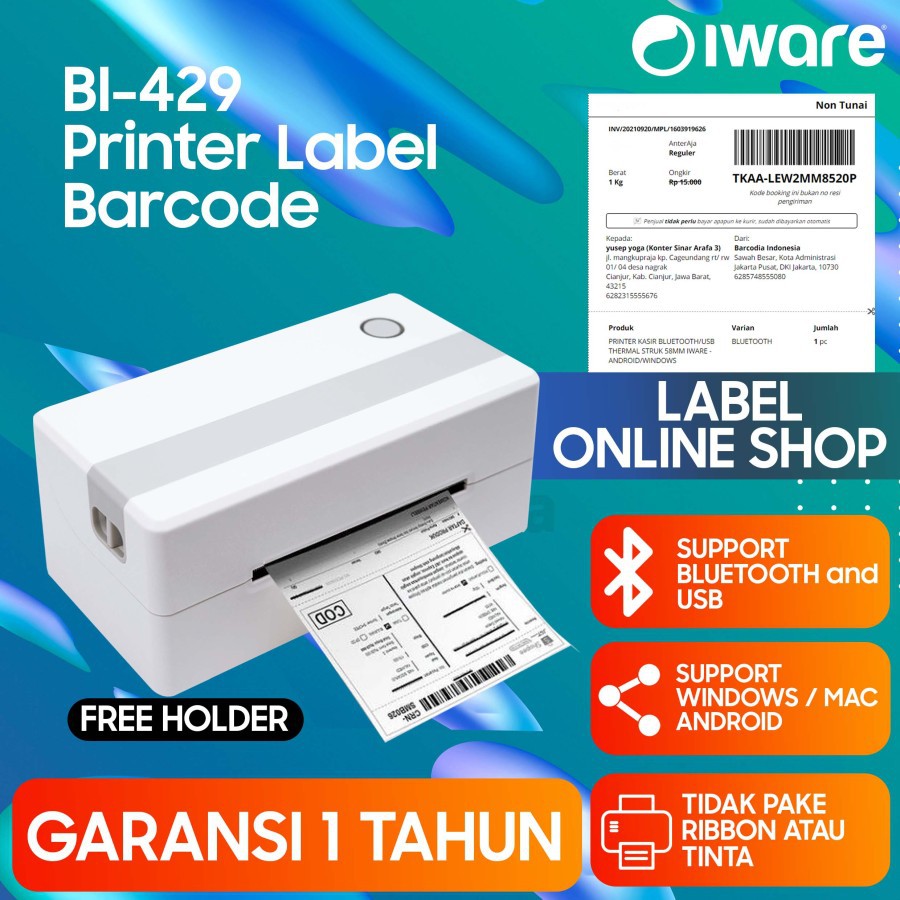 Printer STIKER LABEL BLUETOOTH Thermal Bluetooth BP428BT