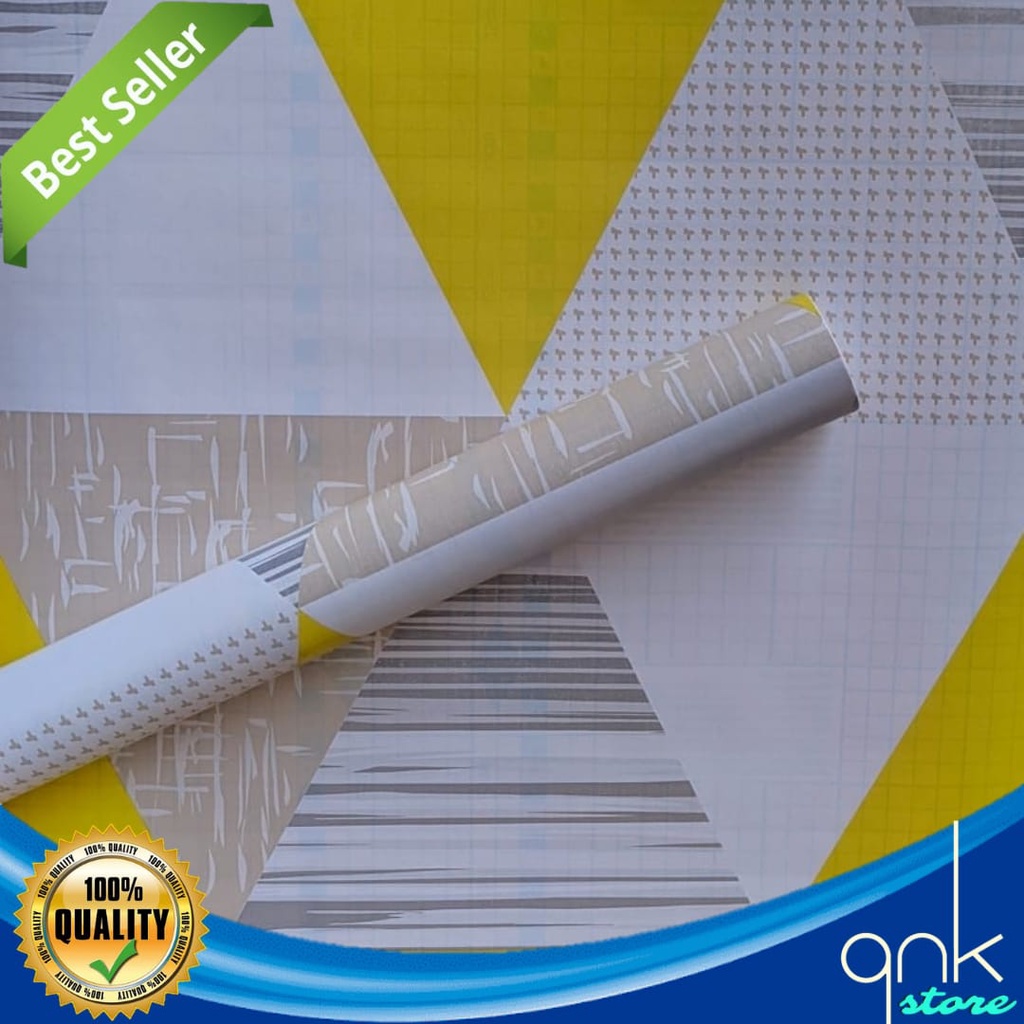 Wallpaper Dinding Motif Segitiga 45cm x 5m Segitiga Kuning Lemon  Wallpaper Sticker Dinding Motif segitiga WallSticker Wallpaper Sticker Segitiga Kuning Lemon