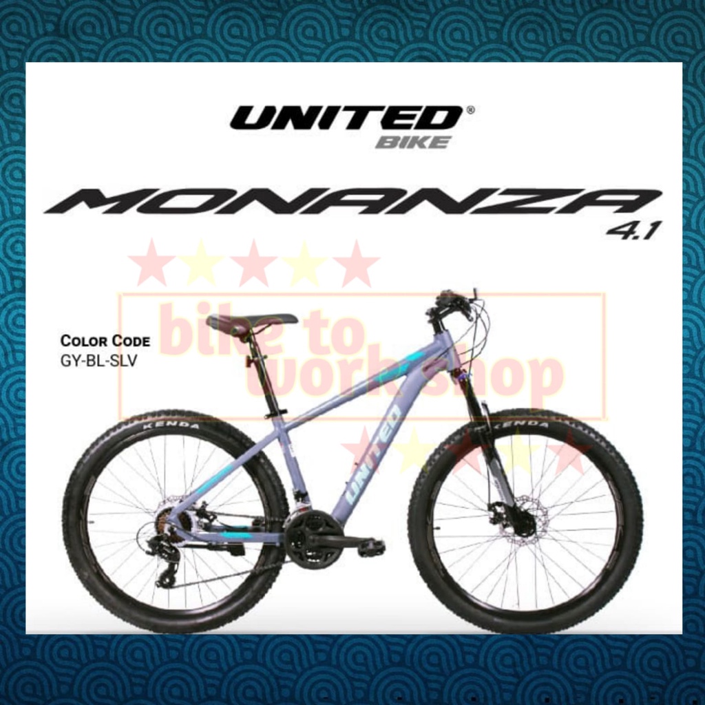 SEPEDA GUNUNG MTB 27,5 UNITED MONANZA 4.1 ALLOY 24 SPEED GRAB GOJEK INSTAN