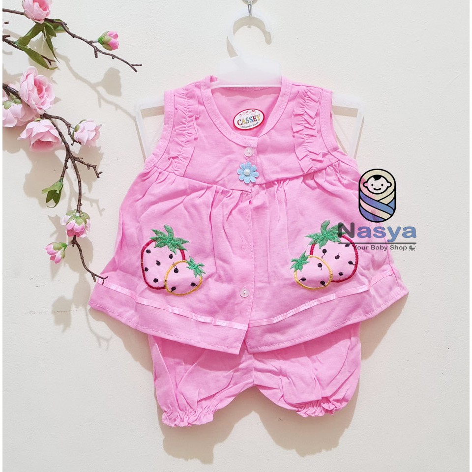 [N-024] Setelan baju bayi Kutung motif berry  / Baju bayi MURAH