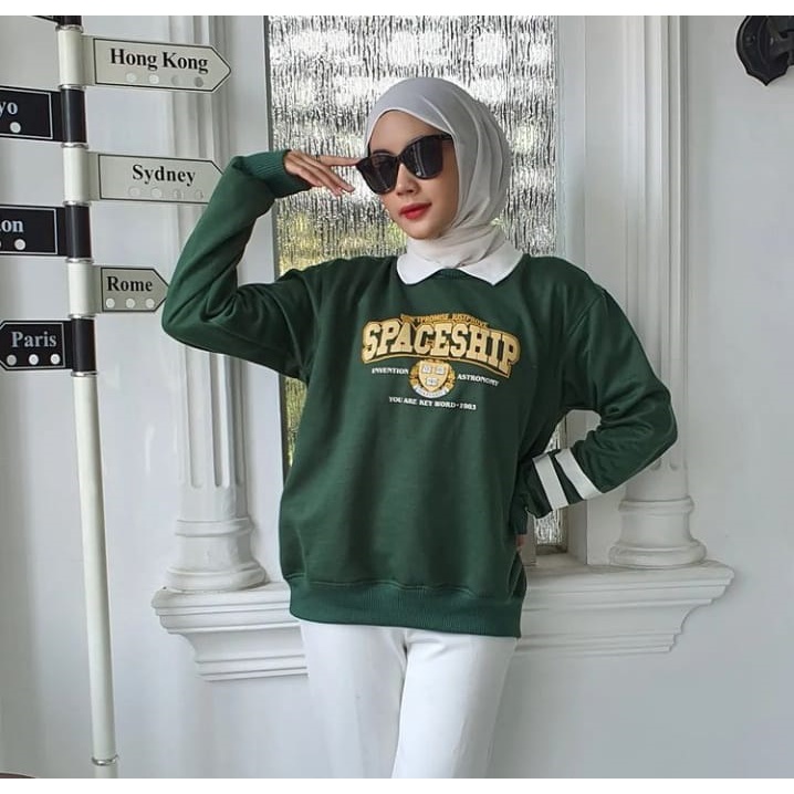 Sweater Wanita Grosir Berkualitas -Space ship colar