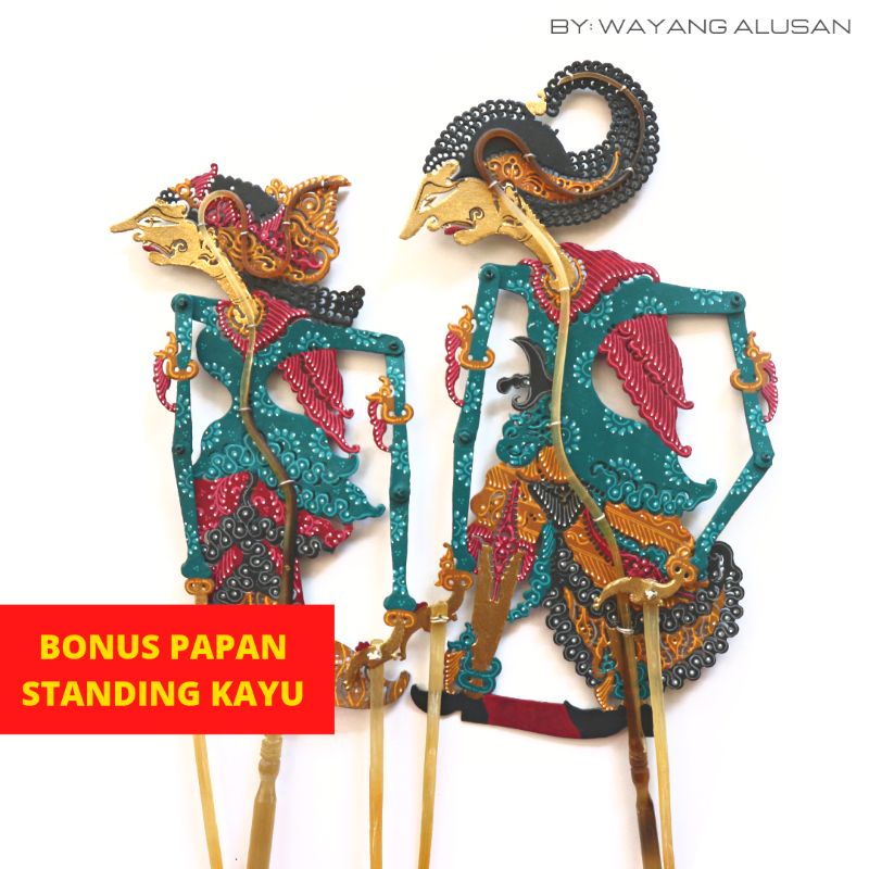 Wayang kulit mini Kamajaya Kamaratih [Tinggi wayang 18 cm dan 14cm]