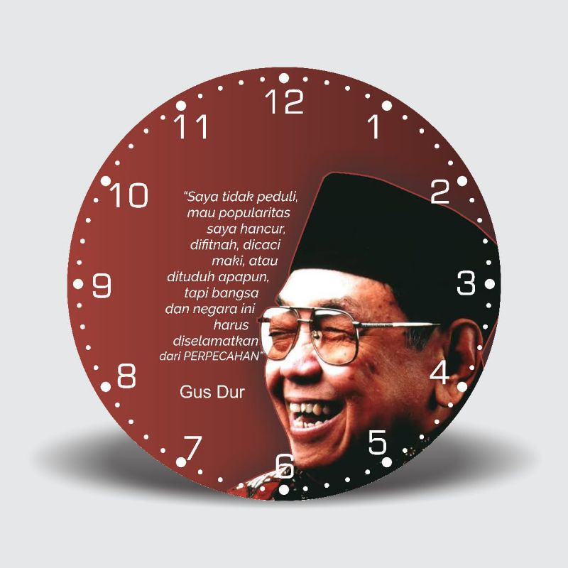 Jam Dinding Gus Dur/ Jam Custom Foto Kyai/Habib