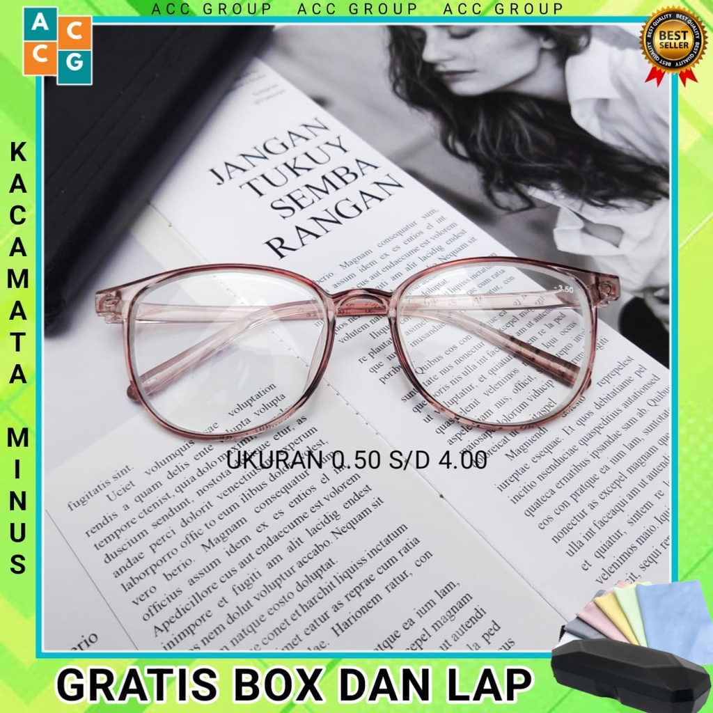 Kacamata Minus Rabun Jauh Ukuran 0.50 s/d 4.00 Gratis Box dan Lap