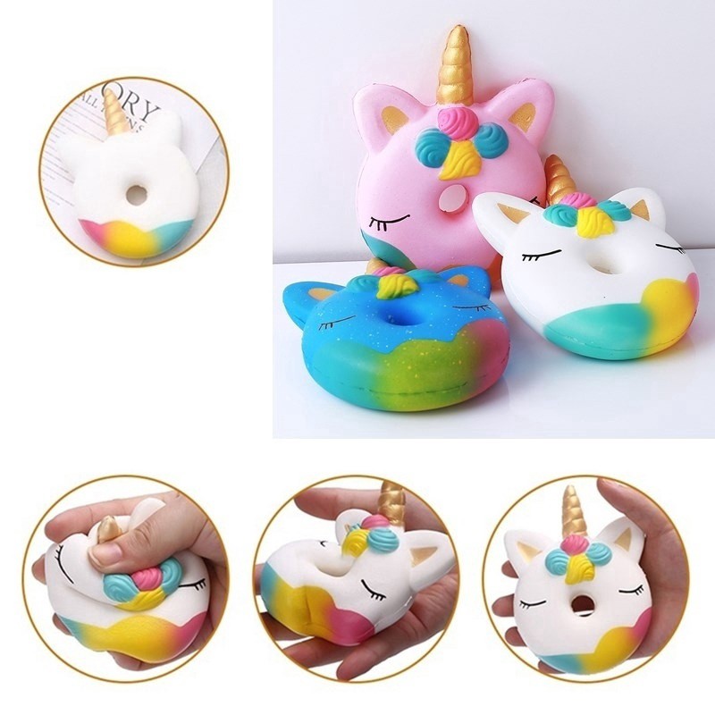 Squishy Unicorn Donat Doughnut Rainbow Slow Rising Murah Mainan Anak