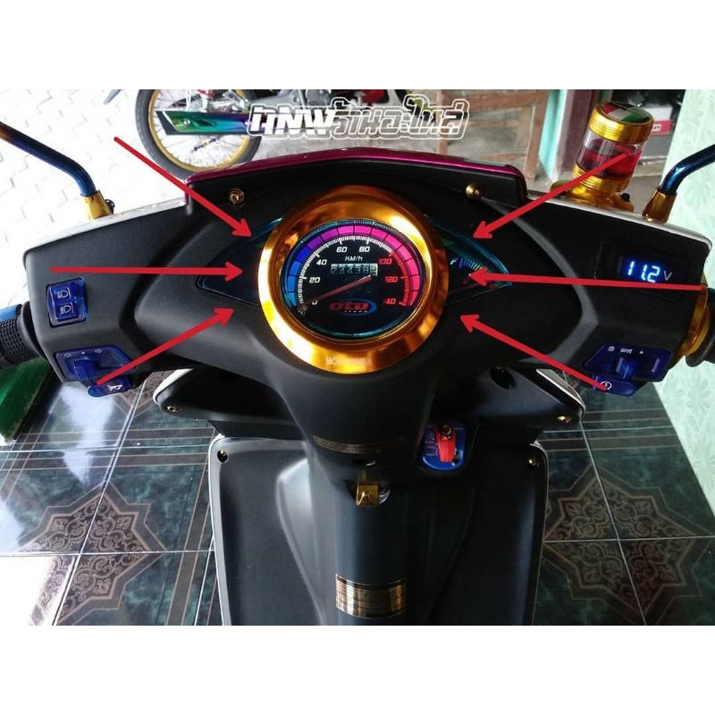 Garnish speedometer lis vario karbu old 110 lama yoshimura garnis speedo spido variasi gold silver