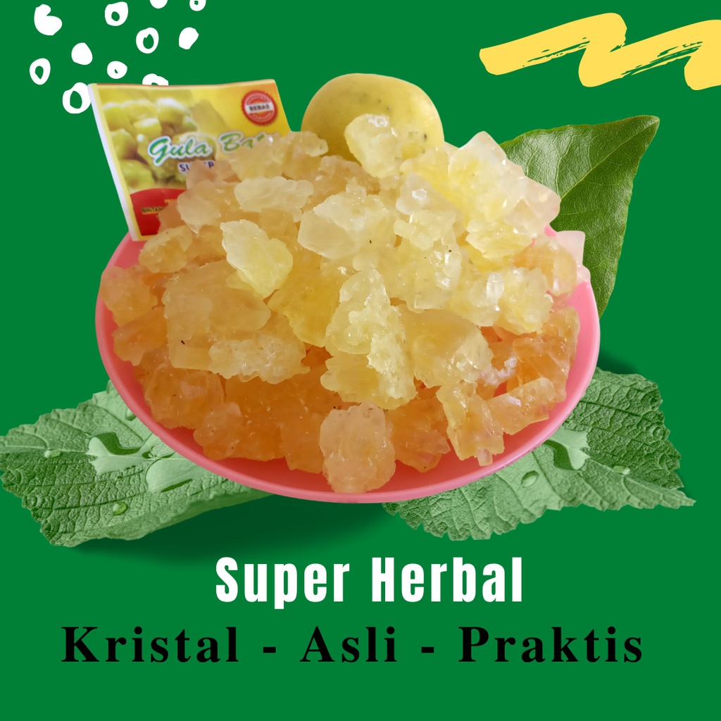 Gula Batu Pecahan Kecil 1kg Asli Kristal Kuning Super Herbal Rock Madu Sugar Potongan Small Size jog