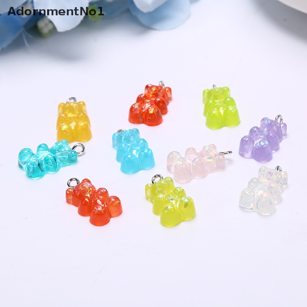 (AdornmentNo1) 10pcs Liontin Bentuk Beruang Bahan Resin Untuk Membuat Perhiasan DIY