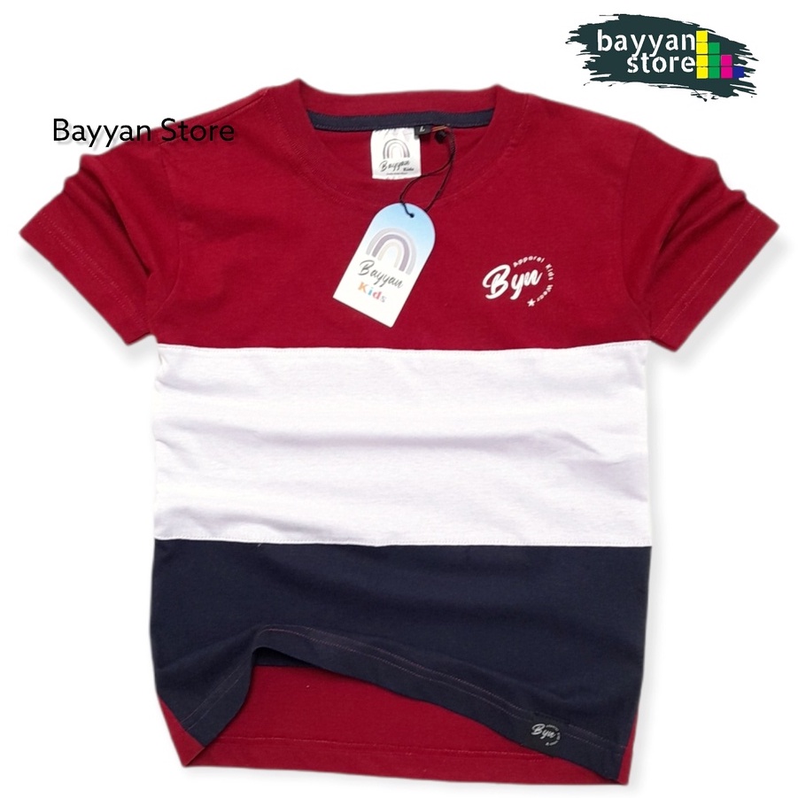 Bayyan Baju Kaos Distro Anak Usia 1-12 Tahun Bahan Cotton kombinasi