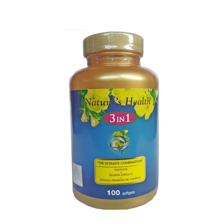 NATURE'S HEALTH 3 IN 1 SQUALENE + SALMON OMEGA 3 ( OMEGA-3 ) + EPO 100