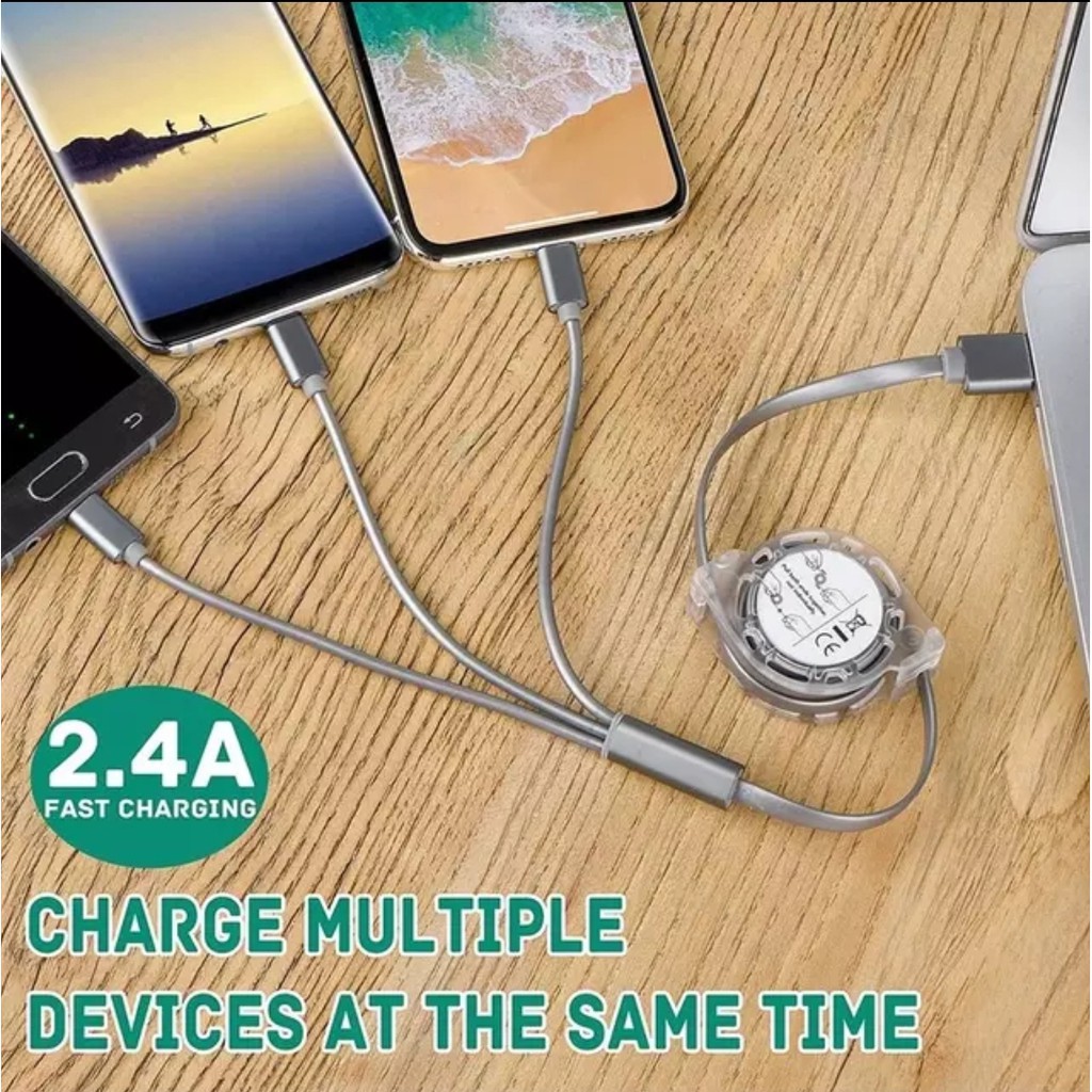 Trend-3in1 Kabel Charger / Data Multifungsi untuk Handphone