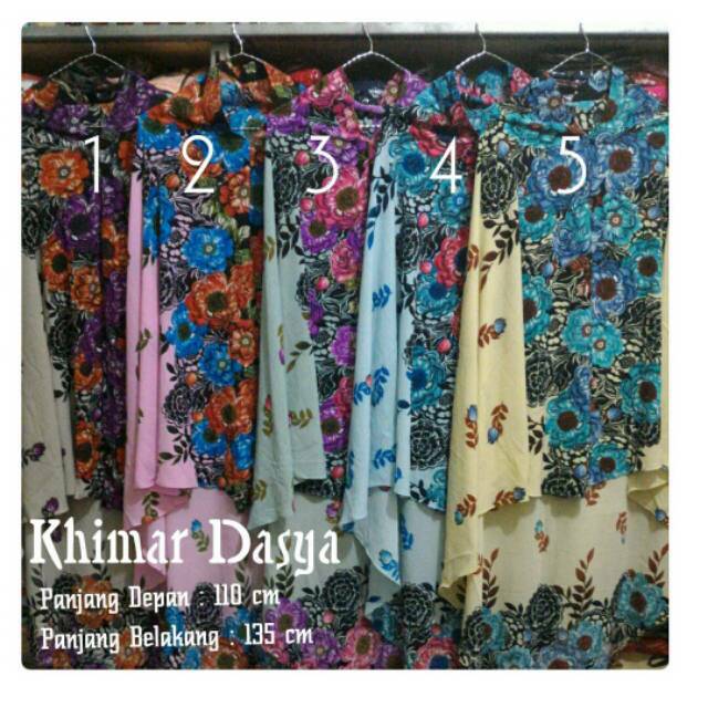 KHIMAR BUNGA NON PET. JILBAB CANTIKA. KERUDUNG SYARI. HIJAB BELAH PANJANG BELAKANG