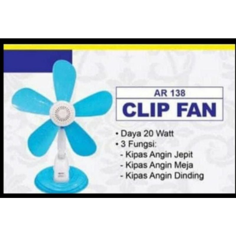 kipas ARASHI clip fan 20 watt 3 fungsi - meja - jepit - dinding