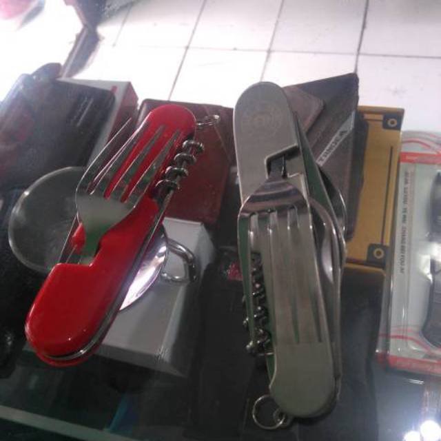 Sendok garpu portabel, untuk kegiatan camping &amp; survival