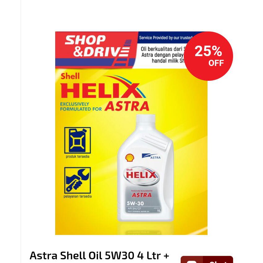Ganti Oli Shell Helix astra 5W-30 4 liter