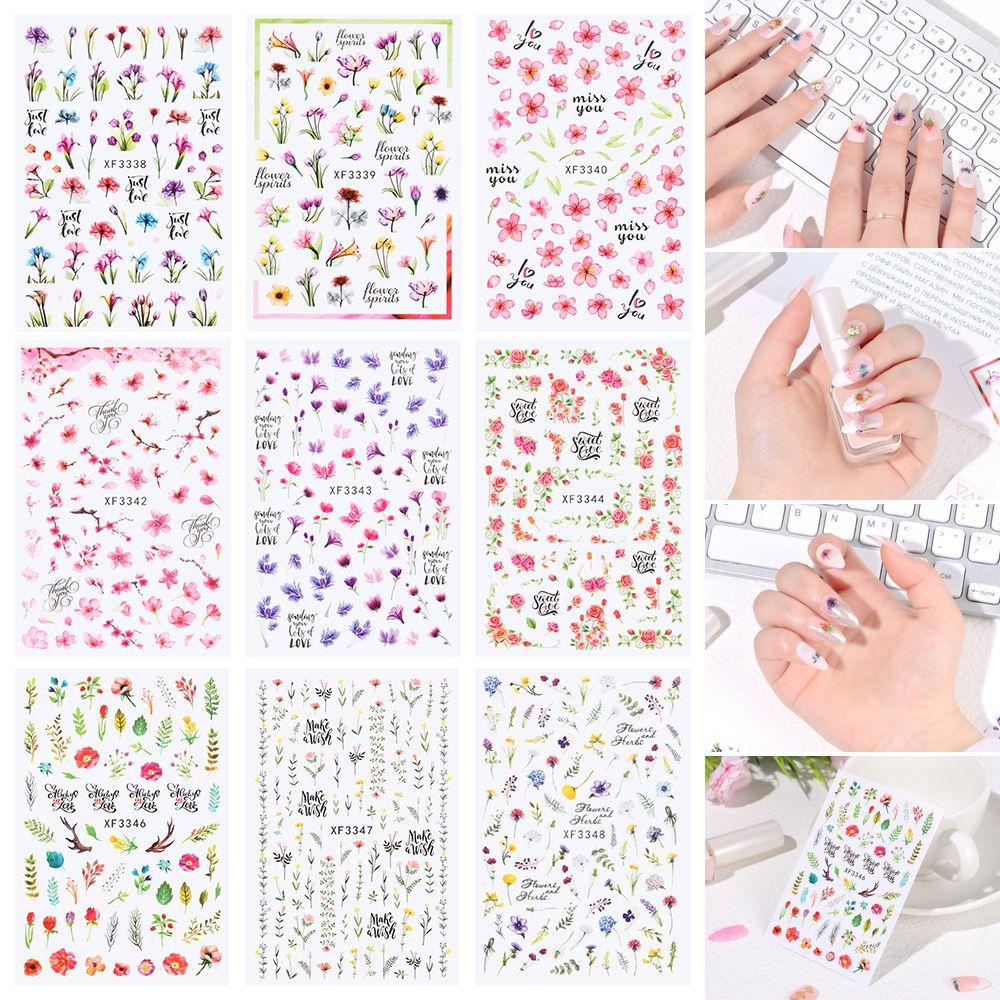 Preva Stiker Kuku Manicure Rose Flowers Anti Air Dekorasi Nail Art