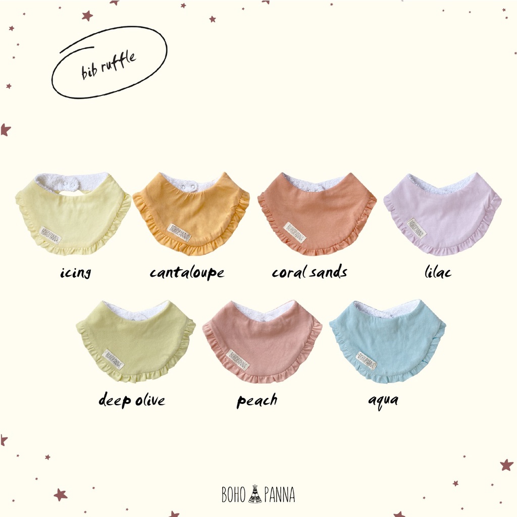 BIB RUFFLE BOHOPANNA | YVONNE RUFFLE BIB bahan 100% cotton