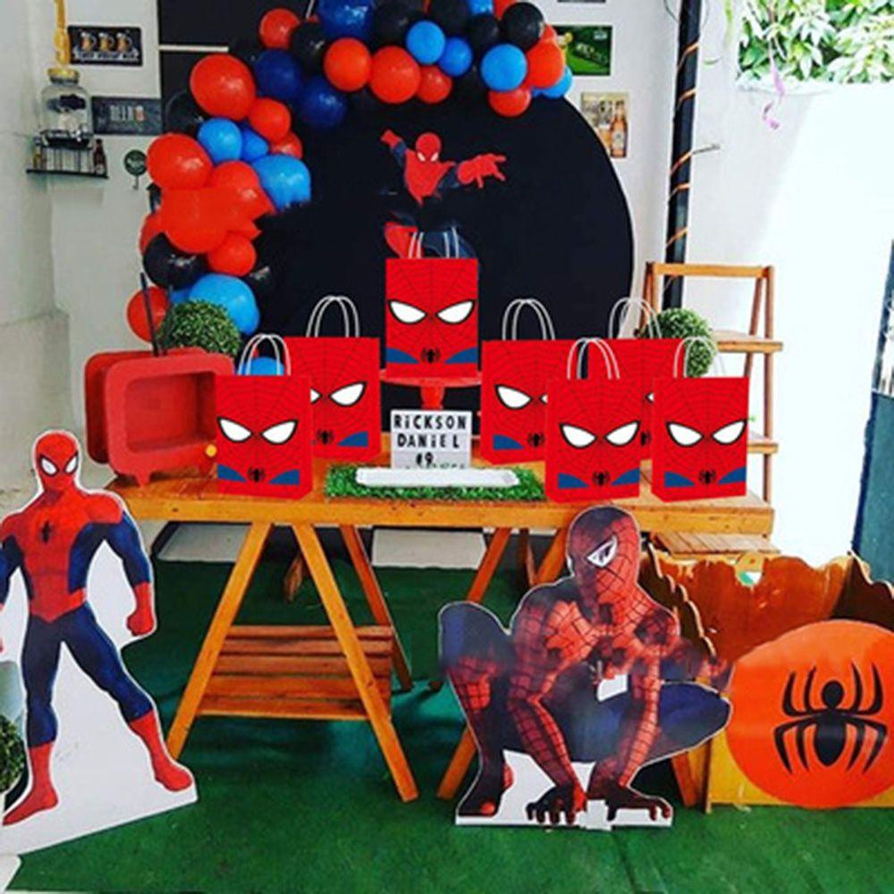 Solighter Spiderman printing Dua Sisi 12pcs Dekorasi Spider Treat B ags Candy B ags Hero