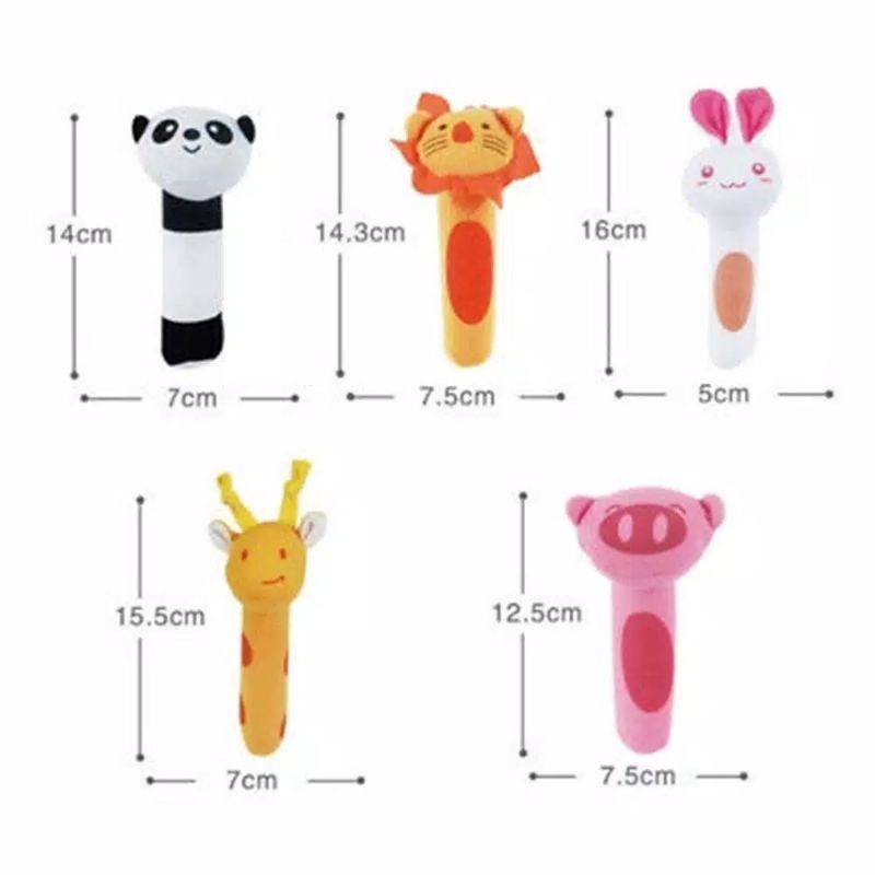 Original Mainan Rattle Stick Genggam Bunyi  untuk Bayi lucu karakter