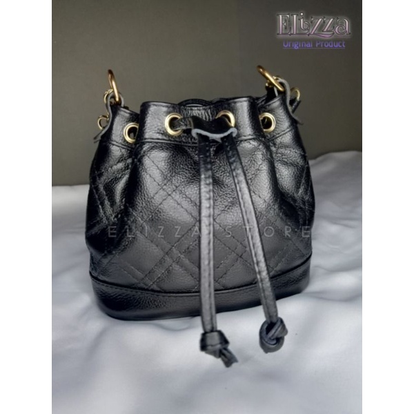 Tas Kulit Asli Wanita Selempang Doble Tali - Tas Garut