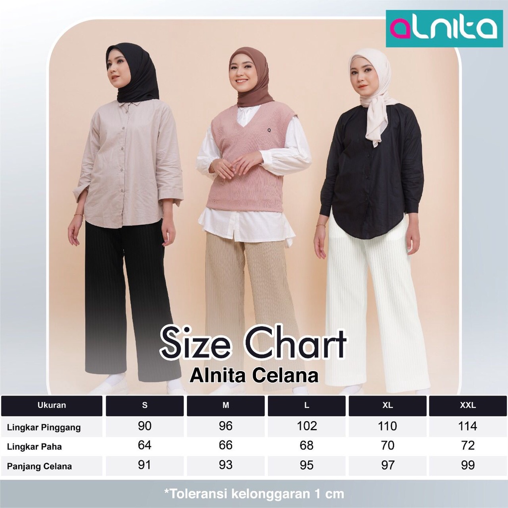 Alnita Al Leif Celana Wanita  Bahan Moderna Kulot Muslimah Kekinian