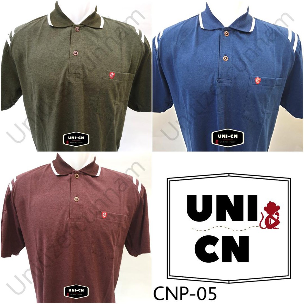 CUN NAM CNP - 05 ALL SIZE Kaos POLO SAKU List Pundak - TC / Kerah Wangki Polos Pria Dewasa Kantong.