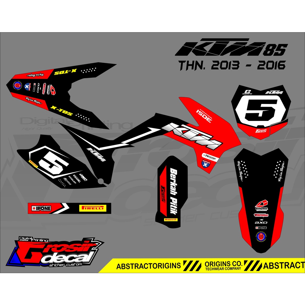 Decal Sticker KTM 85 2013 - 2016 Dekal Stiker KTM 85 2013 - 2016 Fullbody