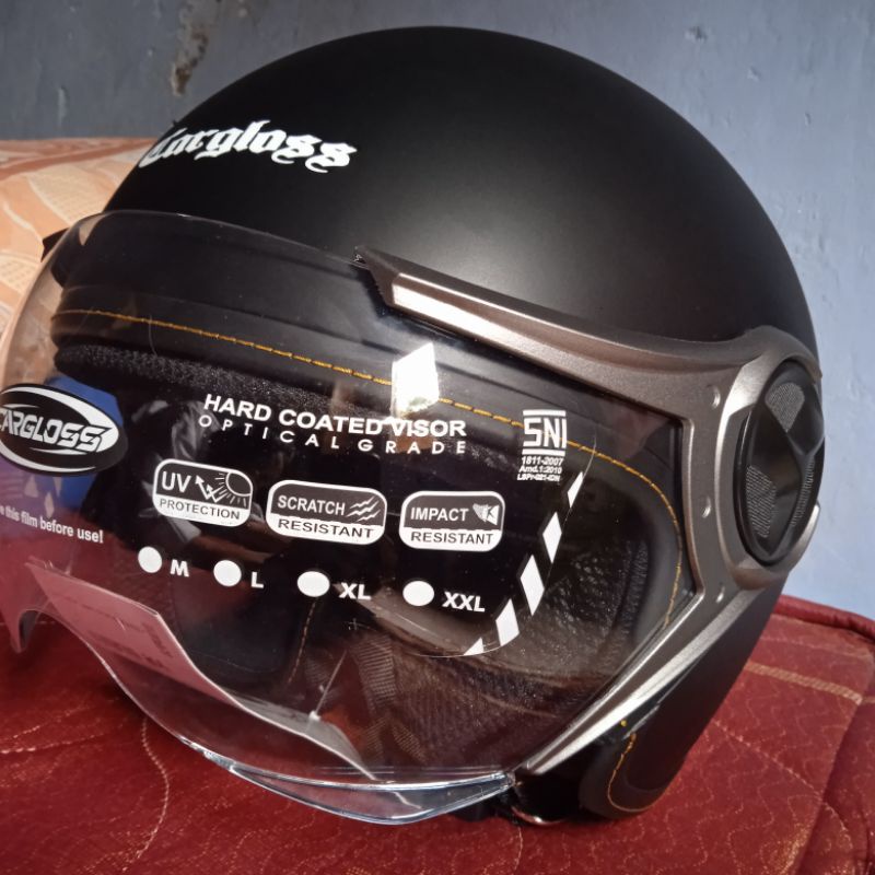 Helm Cargloss Hijab Original HITAM DOFF