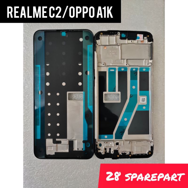 FRAME LCD/TULANG TENGAH DUDUKAN LCD REALME C2/OPPO A1K ORIGINAL