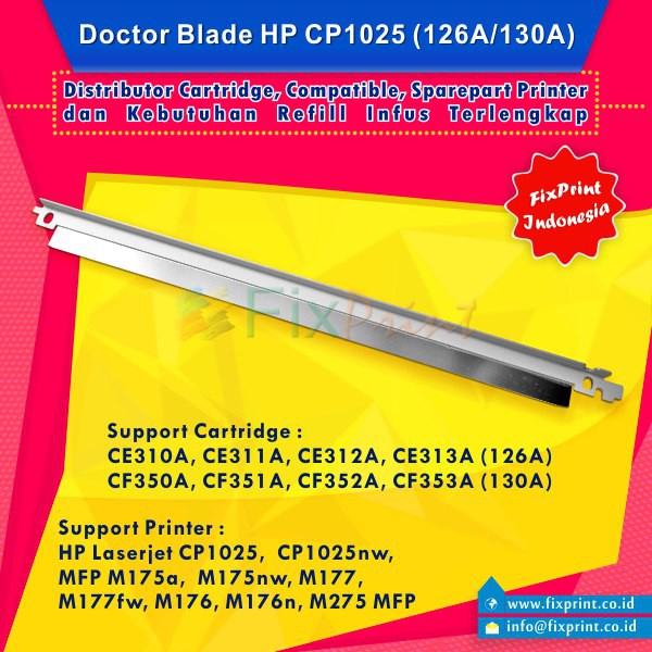 Doctor Blade Cartridge HP CP1025 CE314A CE310A CE311A CE312A CE313A (126A) Black / Color Drum Unit