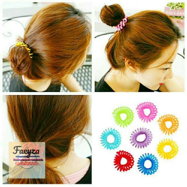 Karet rambut spiral KCL lusinan isi 12 pcs