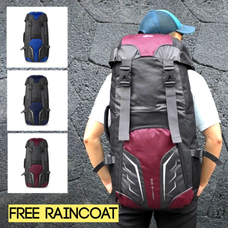 ARGL Tas Ransel Gunung Pria Tas Keril Carrier Kapasitas 60 Liter Tas Punggung Cowok Besar Backpack Outdoor