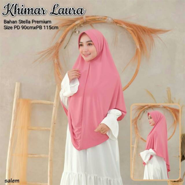 HIJAB / KHIMAR INSTAN SYAR'I JUMBO POLOS - KHIMAR LAURA - BAHAN STELA HALUS NYAMAN DIPAKAI