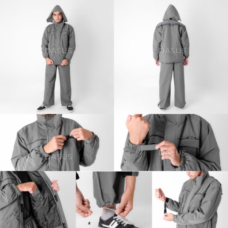 DASUS Jas Hujan Dasus Pria Import/Raincoat Dasus Import Pria Abu-abu