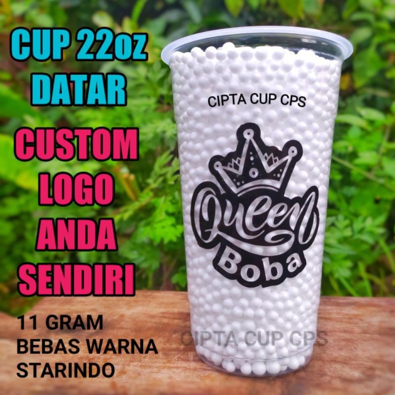 Cup 22oz Gelas Plastik Sablon Printing Minuman Kekinian Boba Thaitea Shopee Indonesia