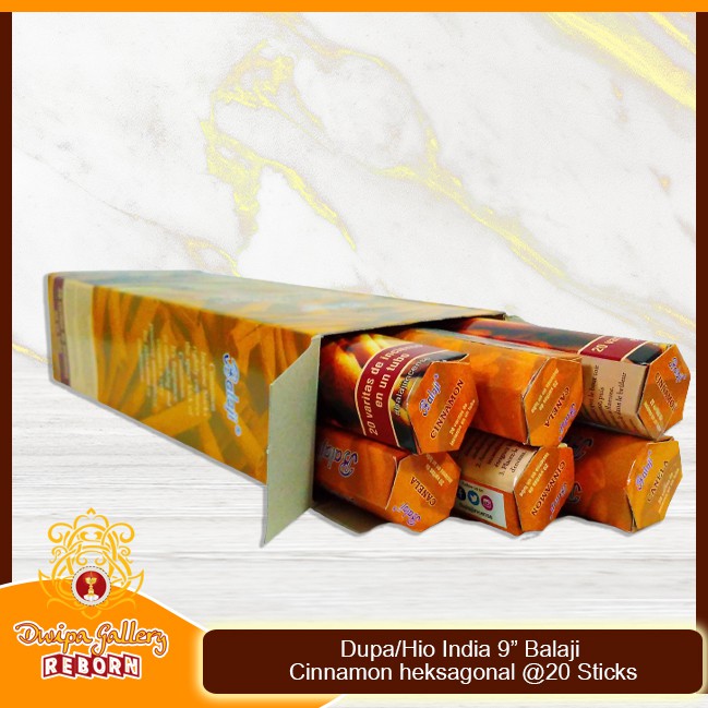 Dupa/Hio Wangi india 9&quot; Balaji Cinnamon heksagonal @20 sticks (6pcs/box)