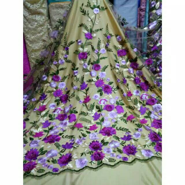 KAIN / BAHAN TILE  MOTIF BUNGA 3D