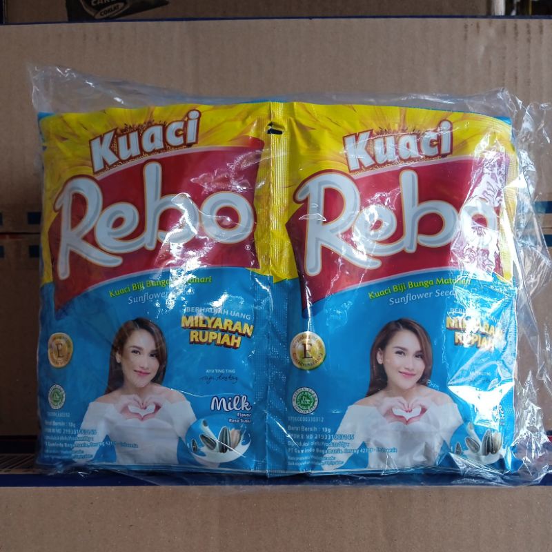 

kuaci Rebo Milk flavor 1 pak 2 renteng 20 bks @ 13 gr