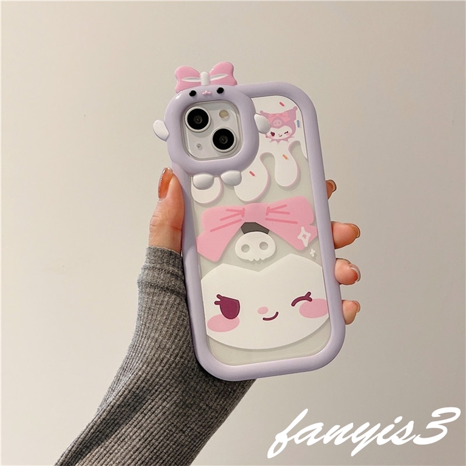 Compatible For iPhone 14 13 12 11 Pro Max X XR Xs Max 8 7 6 6s Plus SE 2020 Soft Case Pelindung Desain Kartun Kuromi Untuk