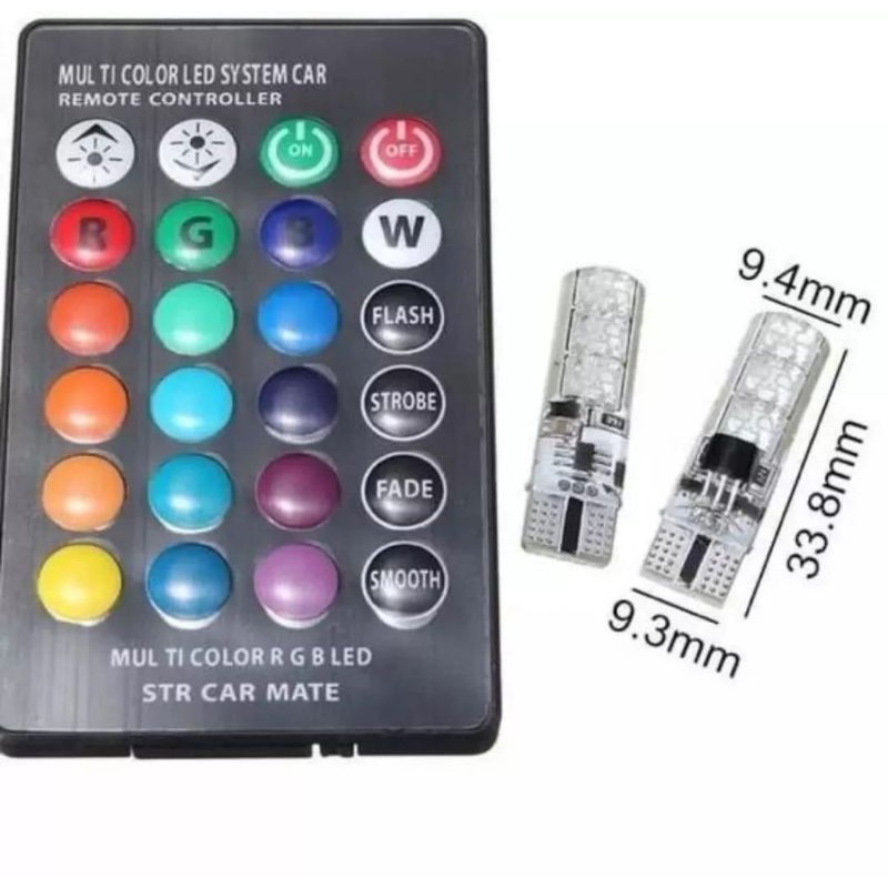 Sen jelly remote lampu senja let T10 RGB lampun senja atau mobil