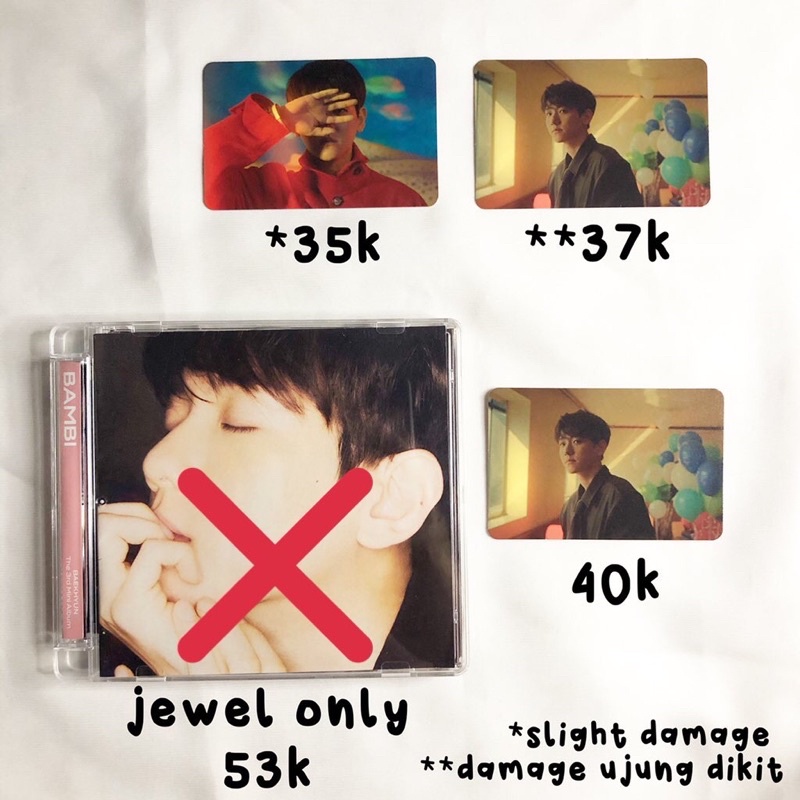 ALBUM BAEKHYUN BAMBI DREAMY JEWEL CASE PHOTOCARD PC AR CLIP CARD ONLY VER SOLO