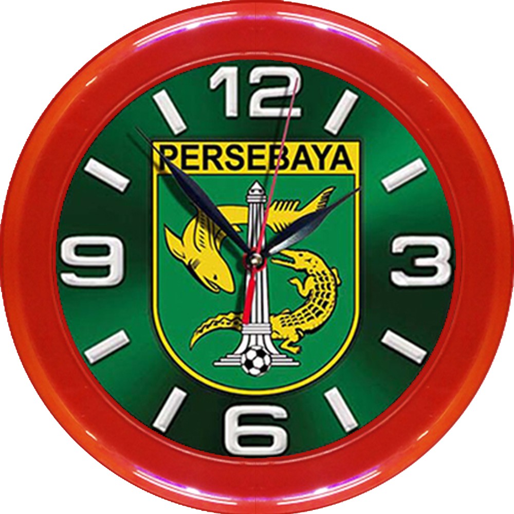 JAM DINDING PERSEBAYA GREEN   (DIAMETER 30CM)