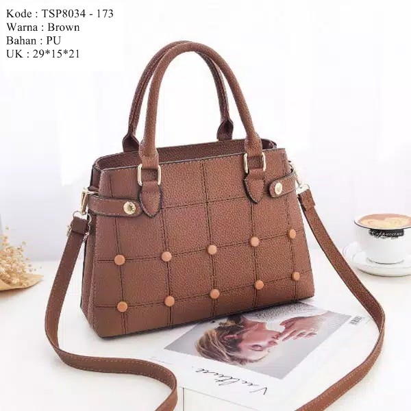 ❤Ready Surabaya  TAS IMPORT READY SURABAYA  TSP8034 BROWN
