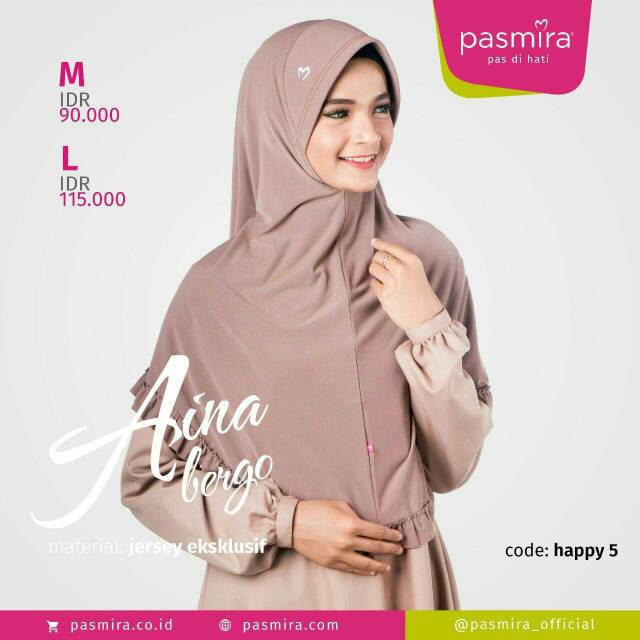 [READY] PASMIRA Jilbab Instan HAPPY 5A EXC SIZE M , L  Murah | Casual Formal Syari | Terlaris..