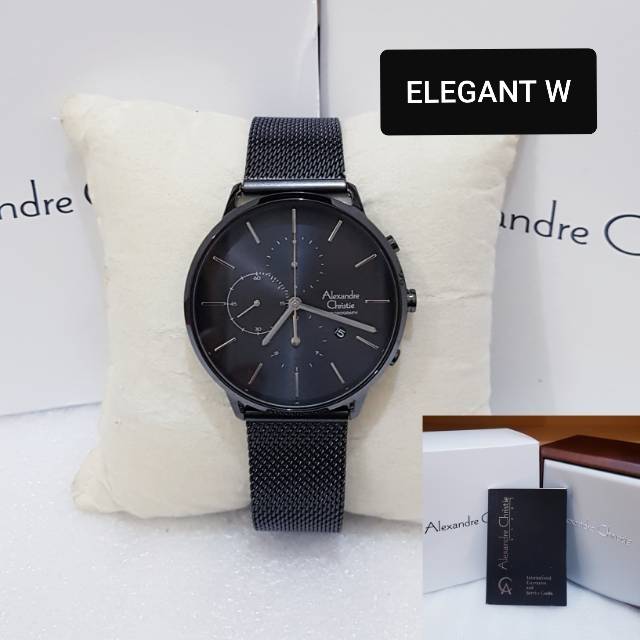 JAM TANGAN ALEXANDER CHRISTIE PRIA ORIGINAL AC 6555 BLACK