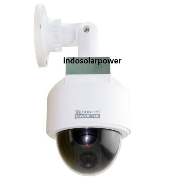 FAKE CCTV dummy camera kamera palsu outdoor putih solar power tenaga surya matahari 100% mirip asli menakuti maling pencuri begal toko kelontong mini market SPBU 24 jam Pom bensin konter hp pulsa rumah makan ruko toko kantor ruko rukan gudang sekolah kost