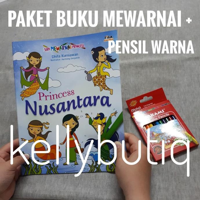 jual Paket Buku Mewarnai Karakter Princess Nusantara Set Pensil Warna