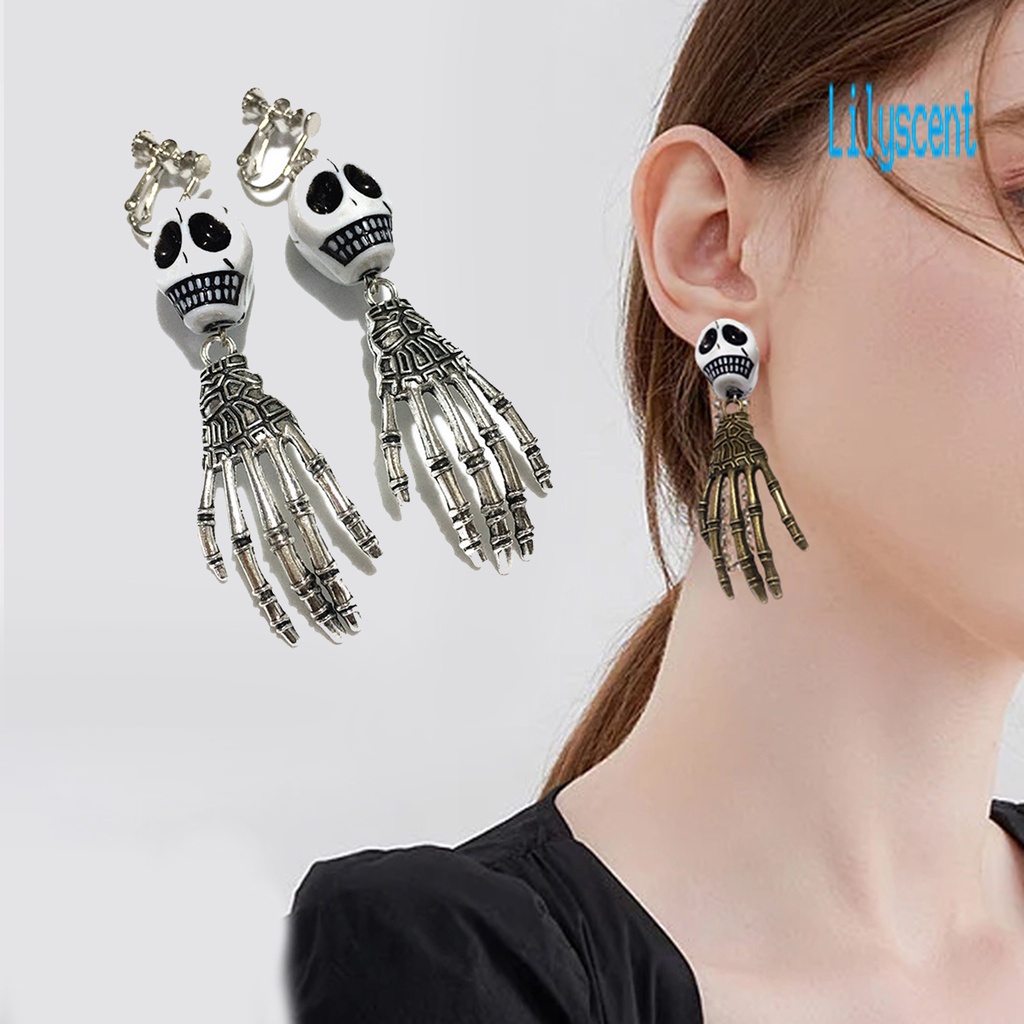 Ls 1 Pasang Anting Gantung Panjang Model Tangan Seram Untuk Wanita / Festival Halloween