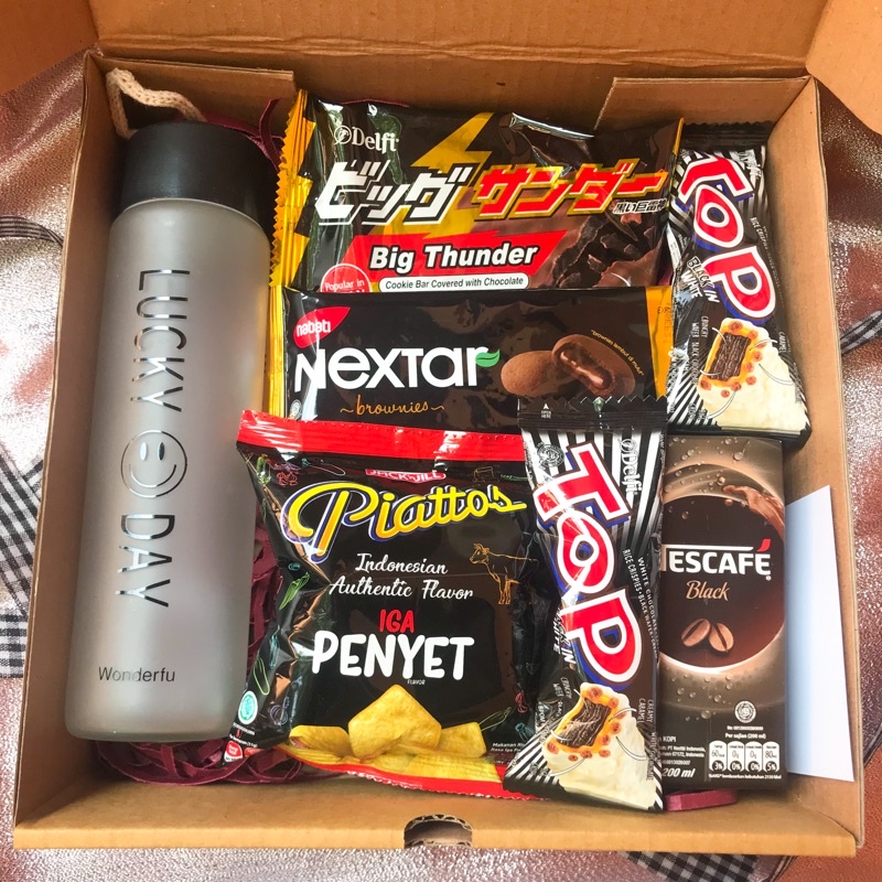 

GIFT BOX HAMPERS SNACK / KADO ULTAH COWOK / HAMPERS COWOK / GIFT BOX MURAH