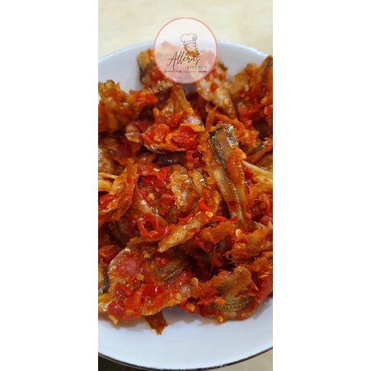 

IKAN KAPAS ASIN BALADO, Kemasan Pouch 250gr Ziplock Seal